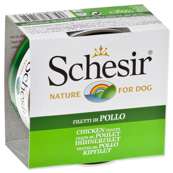 SCHESIR konzerva pro kočky kuře v želé 150 g