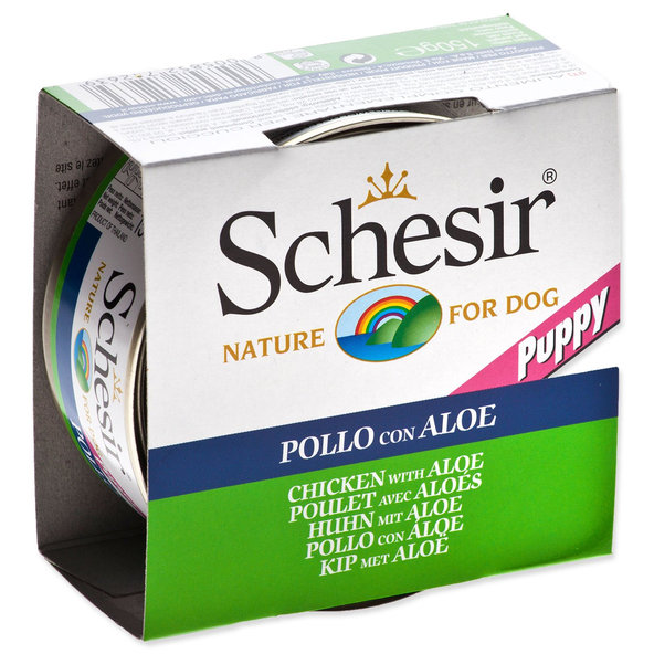 SCHESIR Puppy konzerva pro psy kuře s aloe 150 g