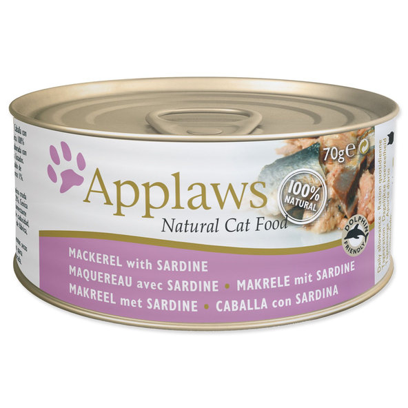 Applaws Cat konzerva Mackerel with Sardine ve vývaru 70 g