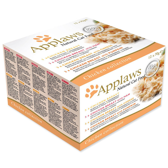 Applaws Cat Chicken Selection multipack konzerva ve vývaru 12×70 g