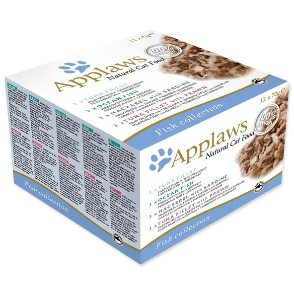 Applaws Cat Fish Selection multipack konzerva ve vývaru 12×70 g