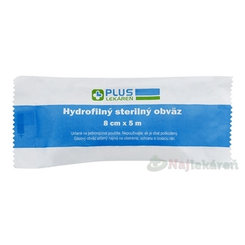 Plus Lekáreň Hydrofilní sterilní obvaz 8 cm x 5 m 1 ks