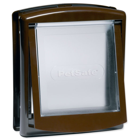 PetSafe plastová dvířka s transparentní klapkou hnědá 18,5 × 15,8 cm