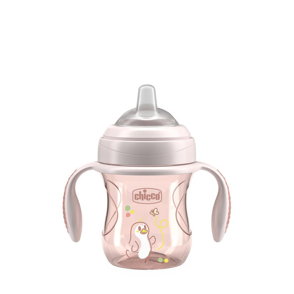 Chicco učící hrneček Transition s držadly růžový 4 m+