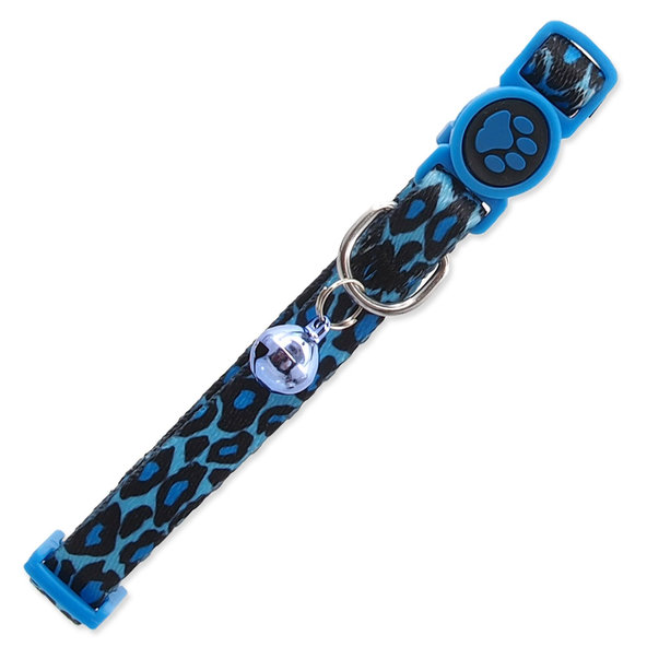 Active Cat obojek nylon leopard modrý velikost XS 1×19-31cm