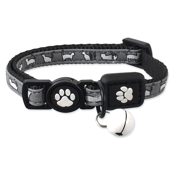 Active Cat Reflective obojek černý velikost XXS 1×16-22cm
