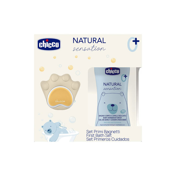 Chicco dárkový set Natural Sensation + silikonová houba tlapka