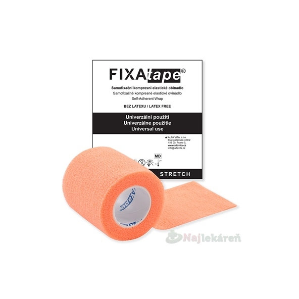 FIXAtape STRETCH samofixační obínadlo oranžové 5 cm × 450 cm 1 ks