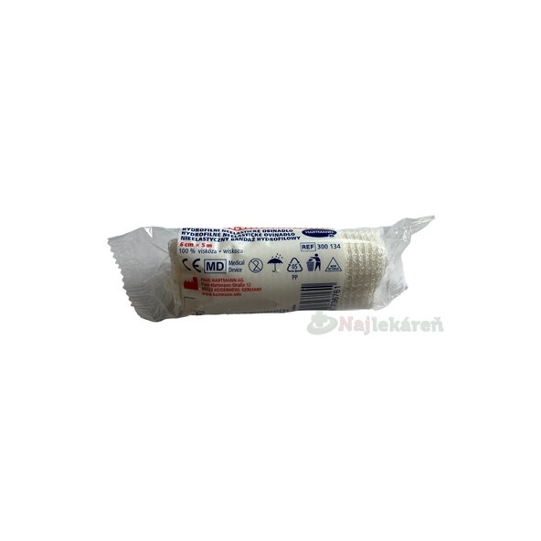 Hydrofilní neelastické pletené obinadlo nesterilní 6 cm × 5 m 1 ks