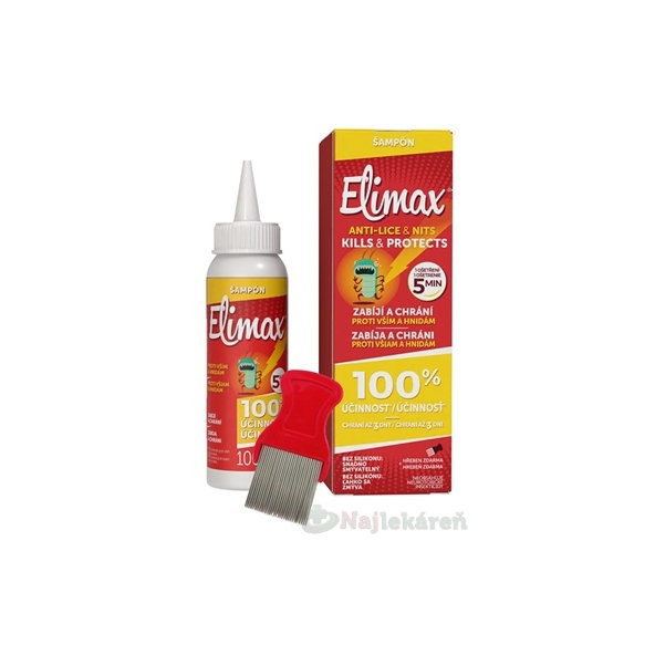 ELIMAX šampon proti vším a hnidám s hřebenem 100 ml