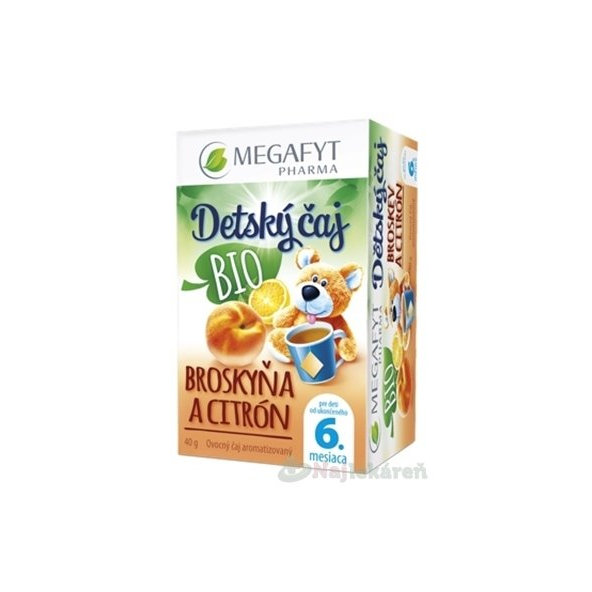 MEGAFYT BIO dětský čaj Broskev s citronem 20 sáčků