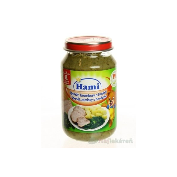 Hami příkrm Špenát s hovězím a bramborami 8 m+ 200 g