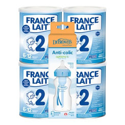 France Lait 2 4×400 g + Dr.Brown's Options+ 270 ml modrá