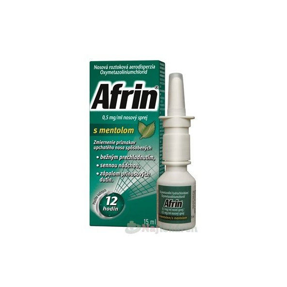 Afrin 0,5 mg/ml nosní sprej s mentolem 15 ml