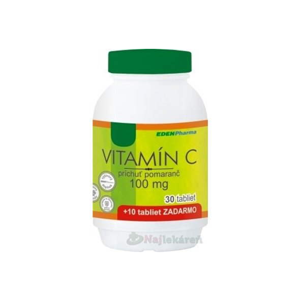 EDENPharma Vitamín C 100 mg pomeranč 30 + 10 tablet zdarma