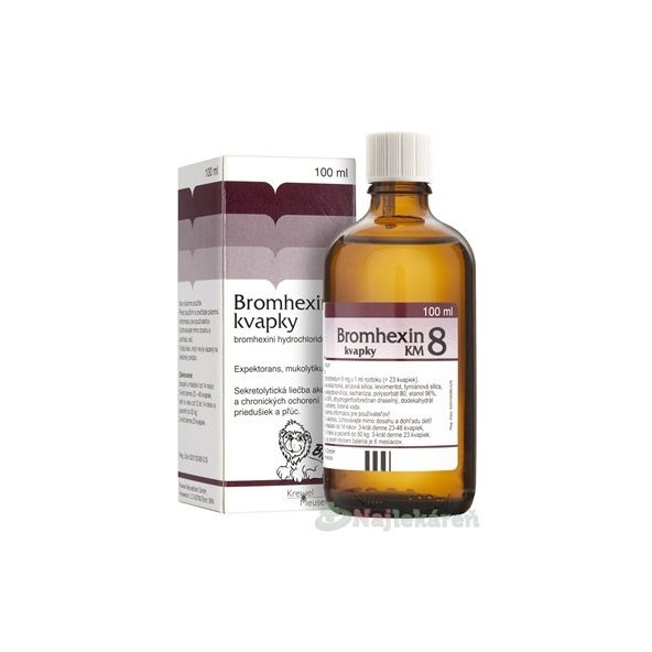 Bromhexin 8-Kapky KM na kašel 100 ml