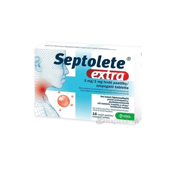 Septolete Extra 3 mg/1 mg eukalyptus 16 pastilek