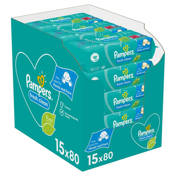 Pampers Fresh Clean vlhčené ubrousky 15×80 ks