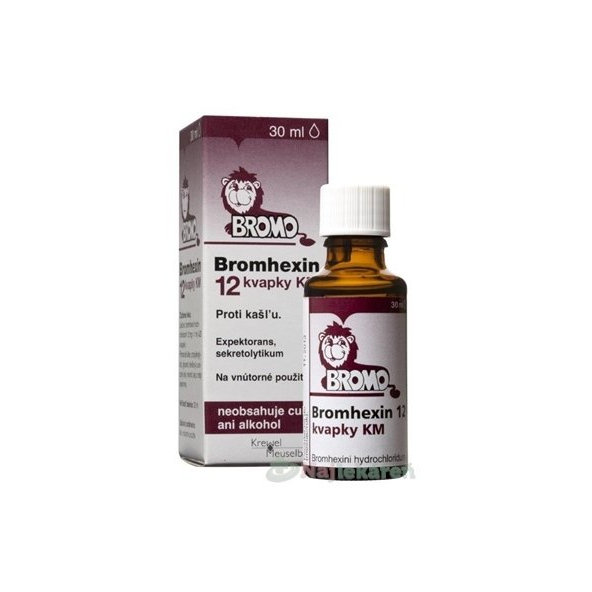 Bromhexin 12 Kapky KM na kašel 30 ml