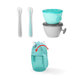 SKIP HOP Easy-Feed Mealtime Jídelní set s hrníčkem Teal/Grey 6 m+