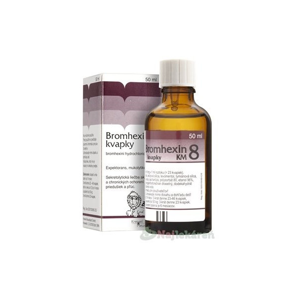 Bromhexin 8-Kapky KM na kašel 50 ml
