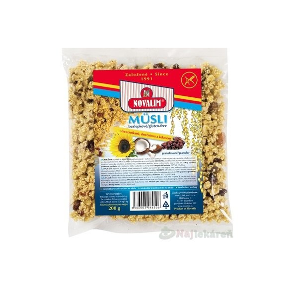 Novalim Müsli bezlepkové s rozinkami 200 g