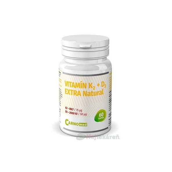 CarnoMed Vitamin K2 + D3 EXTRA Natural 60 kapslí