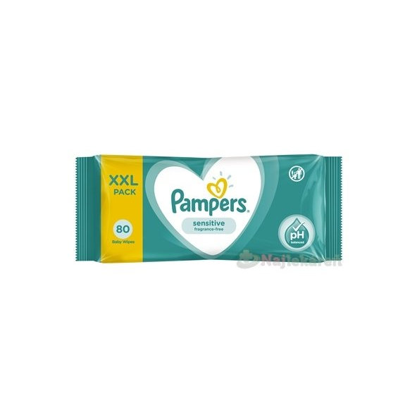 Pampers Sensitive vlhčené ubrousky XXL 80 ks