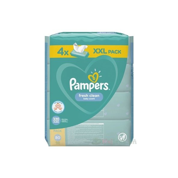 Pampers Fresh Clean vlhčené ubrousky XXL 6×80 ks