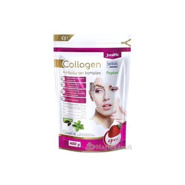 JutaVit Kolagen 10 g + Hyaluron komplex jahoda prášek 400 g