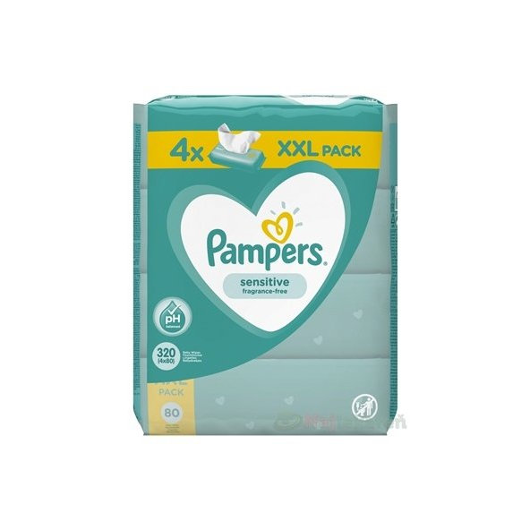 Pampers Sensitive vlhčené ubrousky XXL 4×80 ks