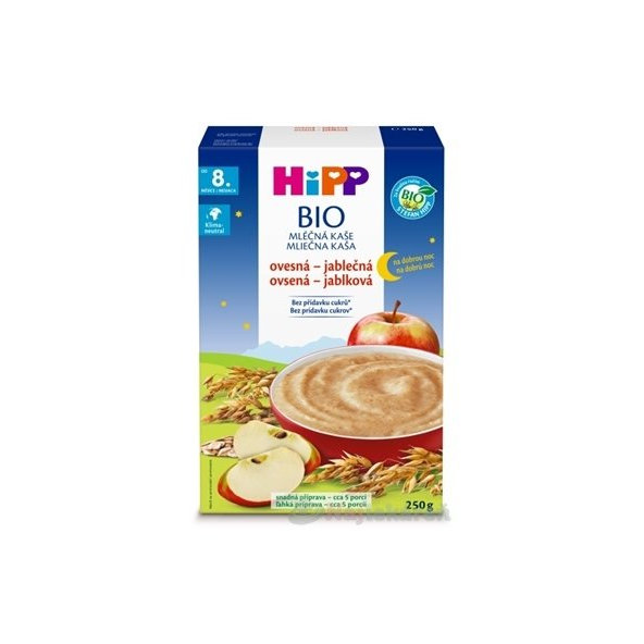 HiPP BIO mléčná kaše Dobrou noc ovesno-jablečná 8m+ 250 g