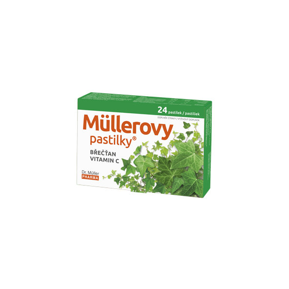 Müllerovy pastilky břečťan + vitamín C 24 ks