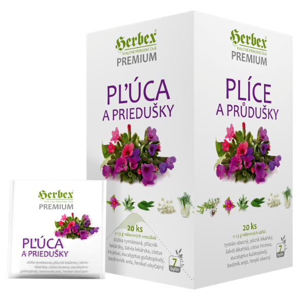 HERBEX Premium plíce a průdušky bylinný čaj 20x1,5 g
