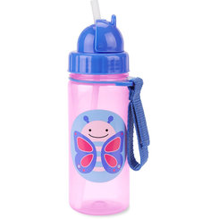 SKIP HOP Zoo Láhev s brčkem PP Motýl 12 m+ 385 ml