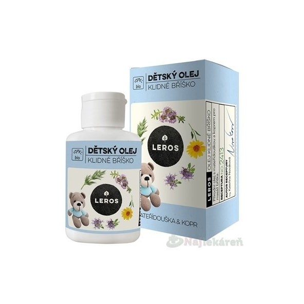 Leros BIO dětský olej Klidné bříško 60 ml