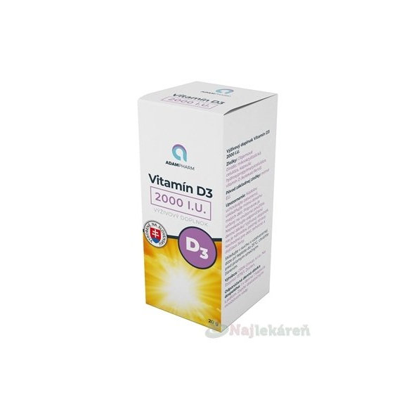 ADAMPharm Vitamín D3 2000 I.U. 60 kapslí