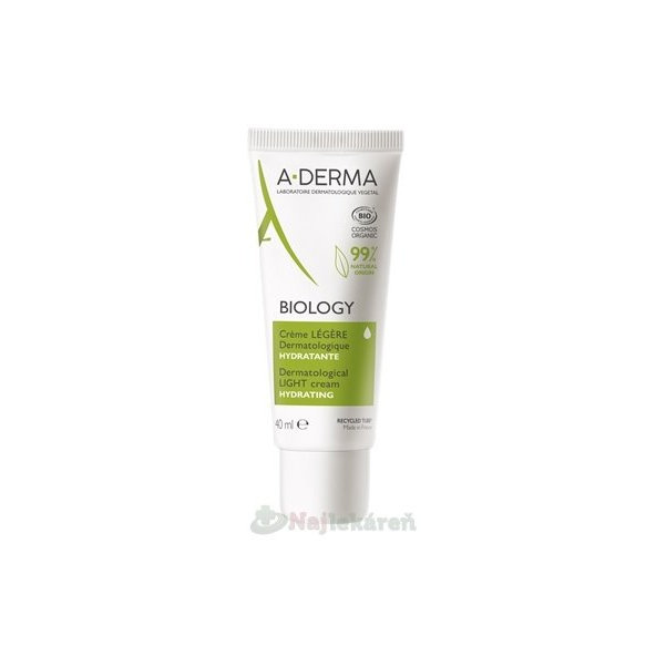 A-DERMA Biology lehký hydratační krém pro citlivou pleť 40 ml
