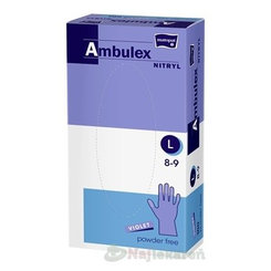 Ambulex Nitryl vyšetřovací nitrilové rukavice velikost L 100 ks
