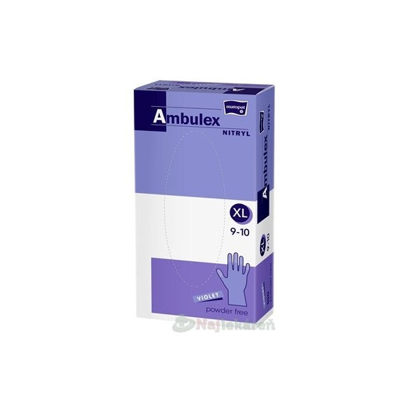 Ambulex Nitryl vyšetřovací nitrilové rukavice velikost XL 100 ks