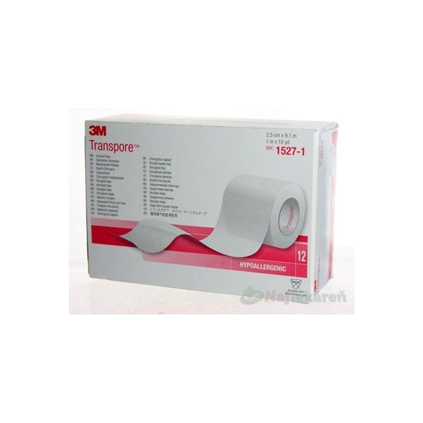 3M Transpore náplast transparentní 2,5 cm x 9,1 m 12 ks