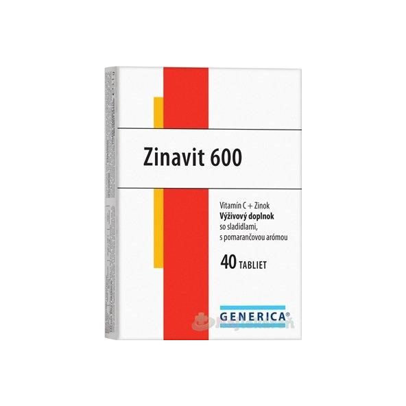 GENERICA Zinavit 600 s pomarančovou arómouGenerica Zinavit 600 pomeranč 40 tablet