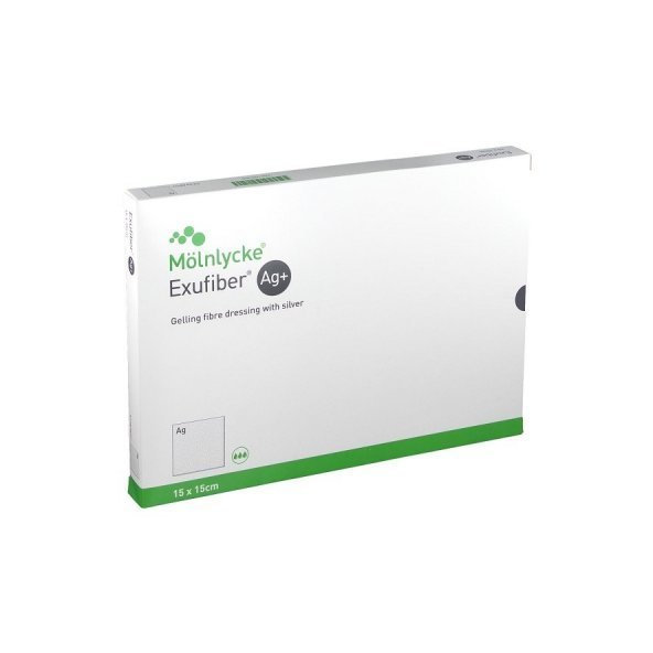 Exufiber Ag+ hydrovláknité krytí se stříbrem 15×15 cm 10 ks