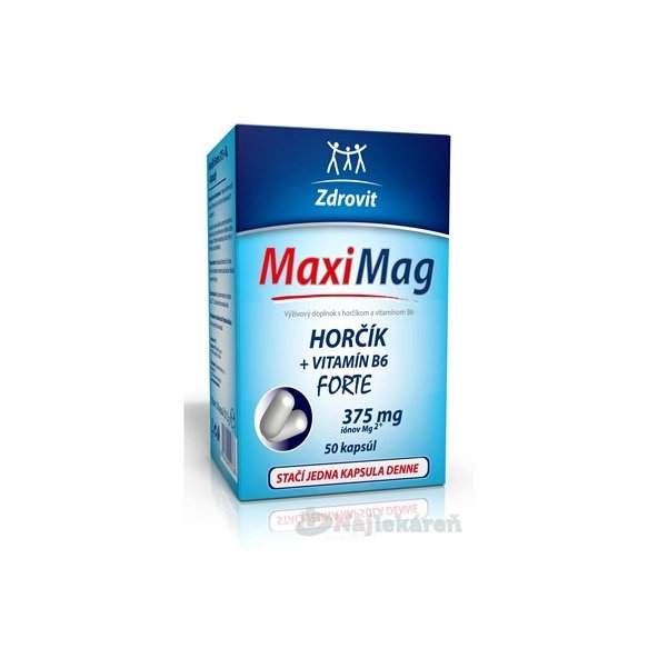 Dr. Theiss Zdrovit MaxiMag Hořčík Forte 375 mg + vitamín B6 50 kapslí