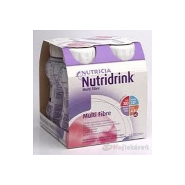 Nutridrink Multi Fibre jahoda 4x200 ml