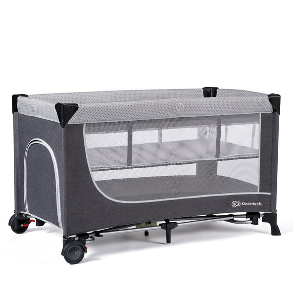 Kinderkraft cestovní postýlka Leody Grey