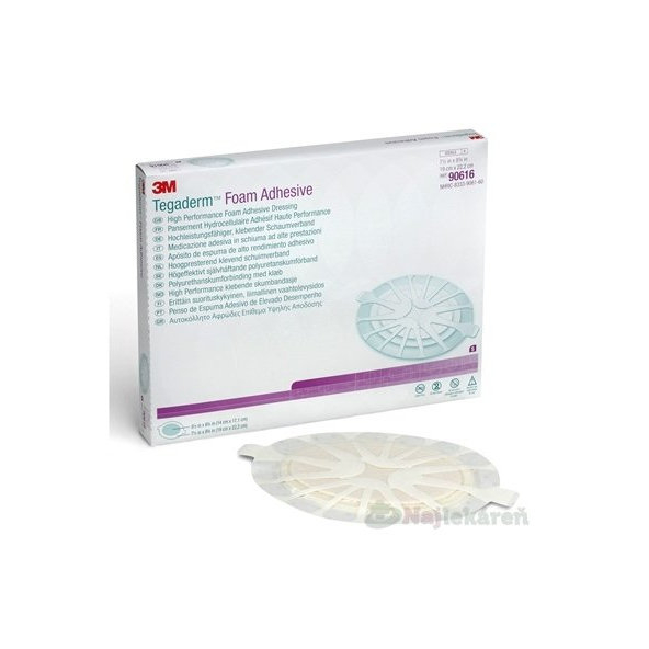 3M Tegaderm Foam Adhesive pěnové krytí ovál 19x22,2 cm 5 ks