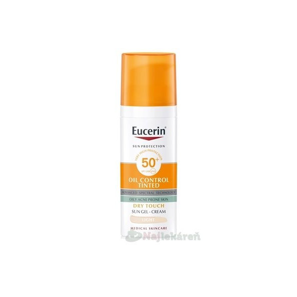 EUCERIN Sun Oil Control tónovaný SPF 50+ Light 50 ml