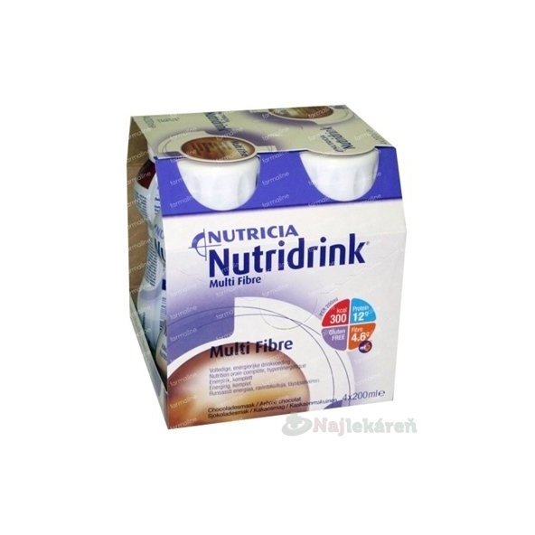 Nutridrink Multi Fibre čokoláda 4x200 ml