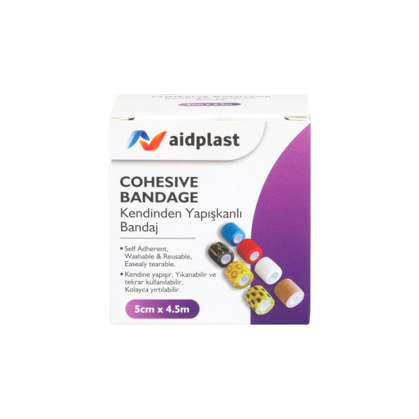 Aidplast Kohezivní fixační obinadlo 5 cm x 4,5 m